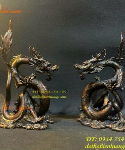Tượng rồng lượn bằng đồng phong thủy