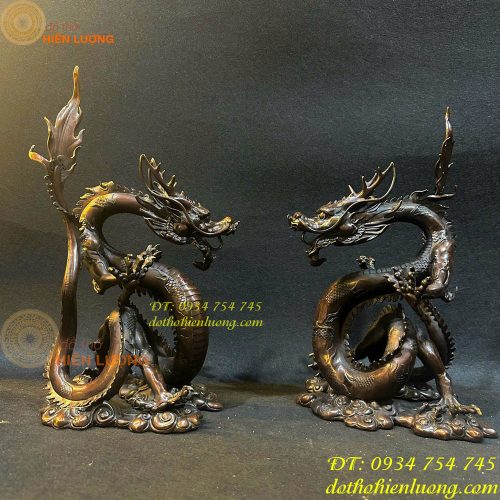 Tượng rồng lượn bằng đồng phong thủy