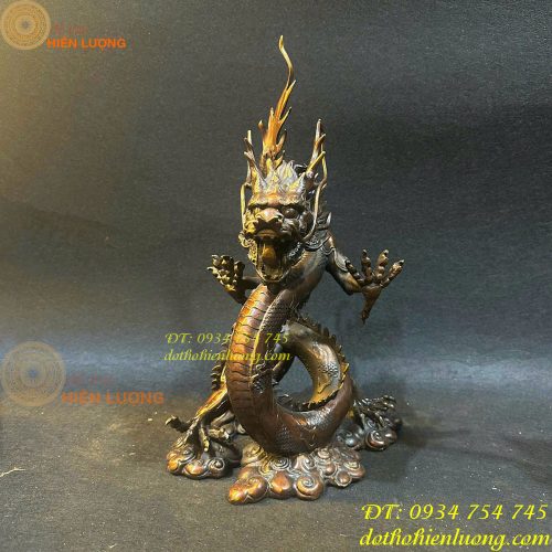 Tượng rồng lượn bằng đồng phong thủy