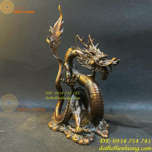 Tượng rồng lượn bằng đồng phong thủy