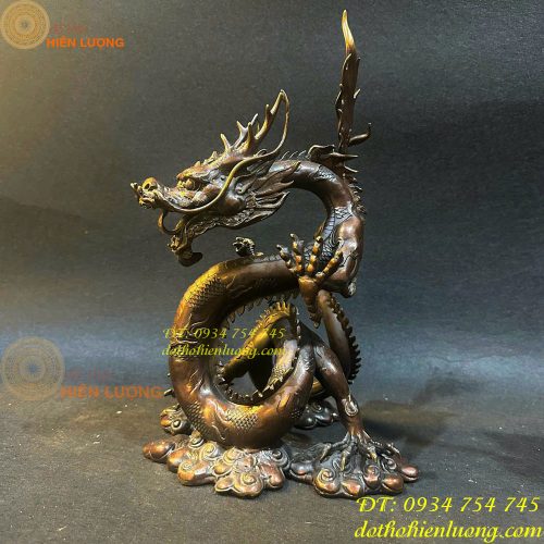 Tượng rồng lượn bằng đồng phong thủy