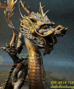 Tượng rồng lượn bằng đồng phong thủy