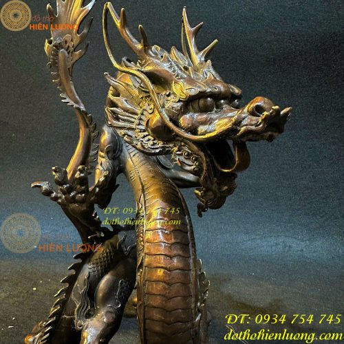 Tượng rồng lượn bằng đồng phong thủy