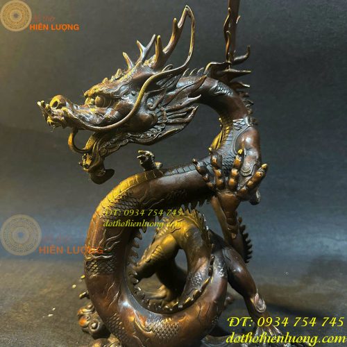 Tượng rồng lượn bằng đồng phong thủy