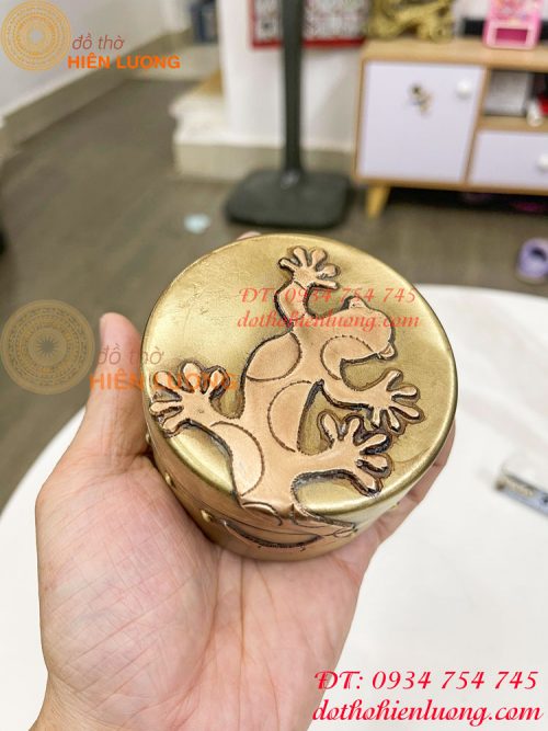 Hộp đựng thuốc lào bằng đồng loại dày