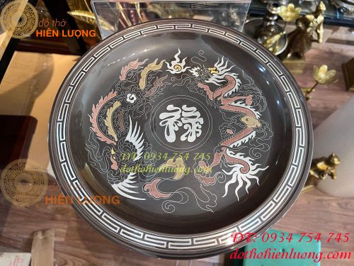 Mâm bồng khảm ngũ sắc 30cm thờ cúng
