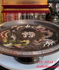 Mâm bồng khảm ngũ sắc 30cm thờ cúng