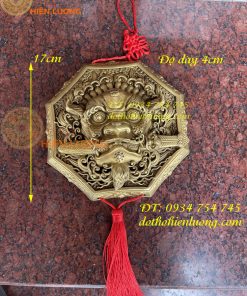 Mặt hổ phù bằng đồng 17cm phong thủy