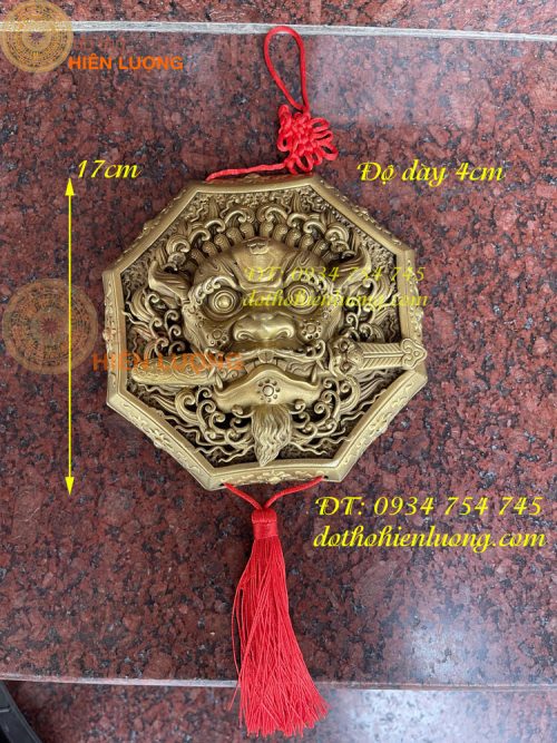 Mặt hổ phù bằng đồng 17cm phong thủy