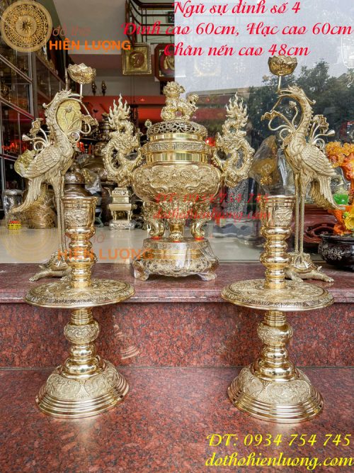 Bộ đỉnh đồng thờ cúng số 4 vĩnh tiến