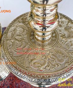 Đôi chân nến bằng đồng số 4 vĩnh tiến cao 48cm thờ cúng
