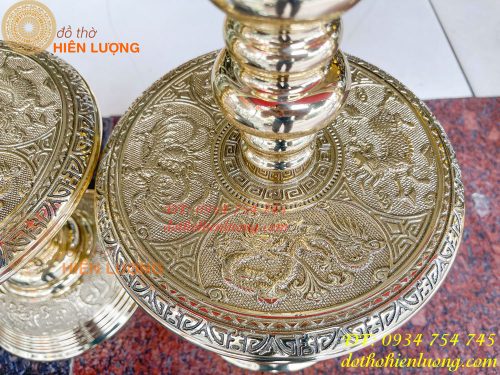Đôi chân nến bằng đồng số 4 vĩnh tiến cao 48cm thờ cúng
