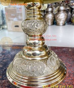Đôi chân nến bằng đồng số 4 vĩnh tiến cao 48cm thờ cúng