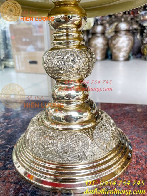 Đôi chân nến bằng đồng số 4 vĩnh tiến cao 48cm thờ cúng