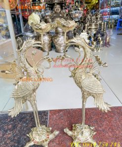 Đôi hạc thờ cao 60cm bằng đồng số 4 vĩnh tiến