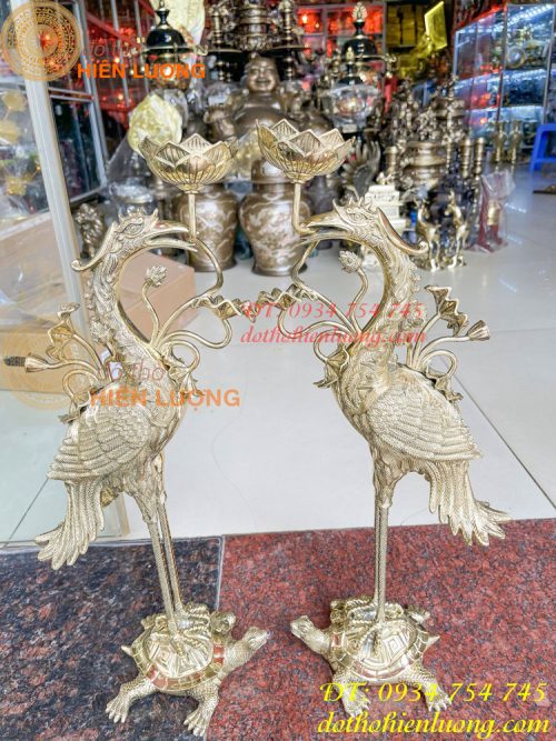 Đôi hạc thờ cao 60cm bằng đồng số 4 vĩnh tiến
