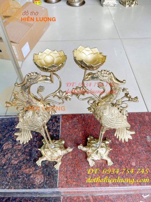 Đôi hạc thờ cao 60cm bằng đồng số 4 vĩnh tiến