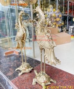 Đôi hạc thờ cao 60cm bằng đồng số 4 vĩnh tiến