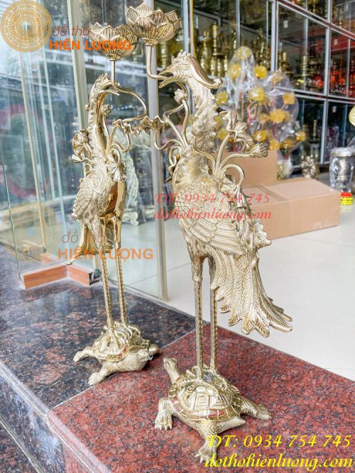 Đôi hạc thờ cao 60cm bằng đồng số 4 vĩnh tiến