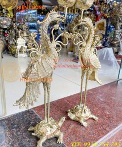 Đôi hạc thờ cao 60cm bằng đồng số 4 vĩnh tiến