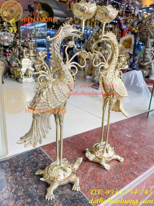 Đôi hạc thờ cao 60cm bằng đồng số 4 vĩnh tiến