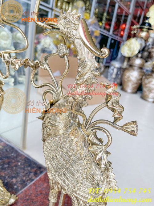 Đôi hạc thờ cao 60cm bằng đồng số 4 vĩnh tiến