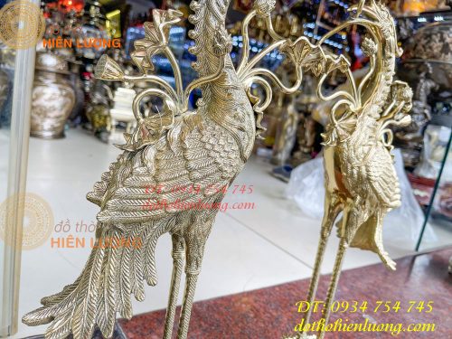 Đôi hạc thờ cao 60cm bằng đồng số 4 vĩnh tiến
