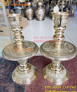 Đôi chân nến bằng đồng số 4 vĩnh tiến cao 48cm thờ cúng