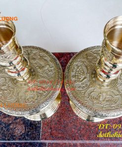 Đôi chân nến bằng đồng số 4 vĩnh tiến cao 48cm thờ cúng