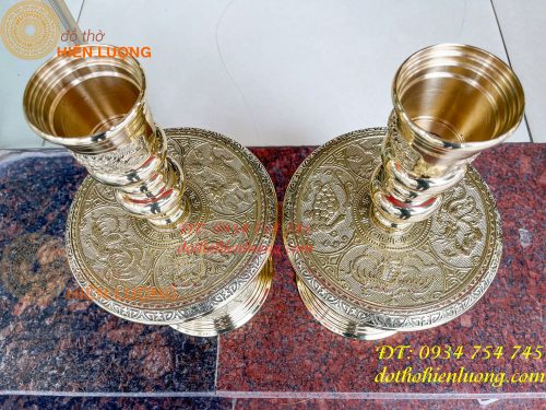 Đôi chân nến bằng đồng số 4 vĩnh tiến cao 48cm thờ cúng