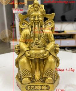 Tượng ông thần tiền cao 20cm bằng đồng