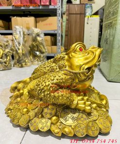Tượng cóc thỏi vàng bằng đồng