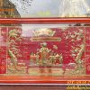 Tranh mừng thọ bà 63x107cm bằng đồng liền tấm khung gỗ