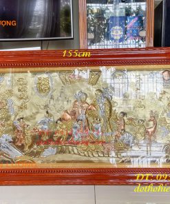 Tranh mừng song thọ bằng đồng 80x155cm mạ tam khí