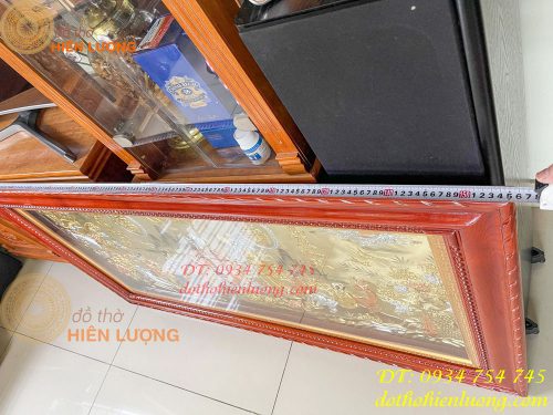 Tranh mừng song thọ bằng đồng 80x155cm mạ tam khí