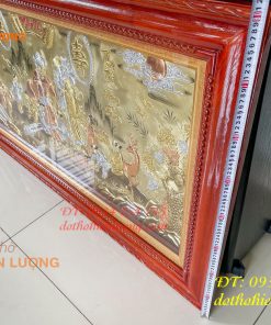 Tranh mừng song thọ bằng đồng 80x155cm mạ tam khí