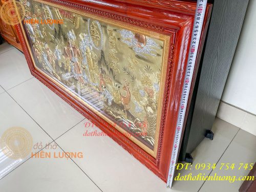 Tranh mừng song thọ bằng đồng 80x155cm mạ tam khí