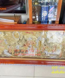 Tranh mừng song thọ bằng đồng 80x155cm mạ tam khí