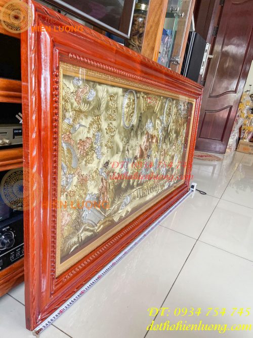 Tranh mừng song thọ bằng đồng 80x155cm mạ tam khí