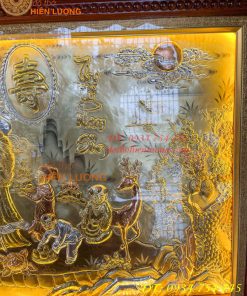 Tranh mừng song thọ bằng đồng 80x155cm mạ tam khí