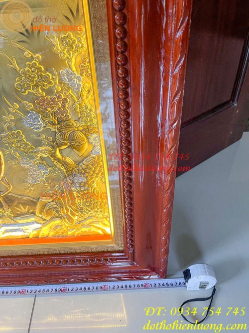 Tranh mừng song thọ bằng đồng 80x155cm mạ tam khí