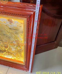 Tranh mừng song thọ bằng đồng 80x155cm mạ tam khí