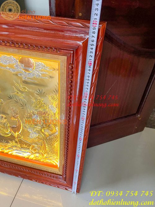 Tranh mừng song thọ bằng đồng 80x155cm mạ tam khí