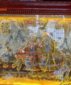 Tranh mừng song thọ bằng đồng 80x155cm mạ tam khí