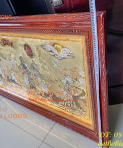 Tranh mừng thọ ông bằng đồng 90x170cm tam khí