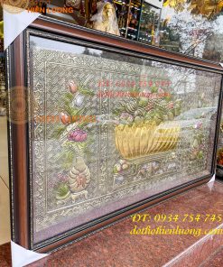 Tranh ngũ quả 75x130cm bằng đồng hun thờ cúng