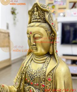 Tượng phật bà quan âm cao 38cm bằng đồng