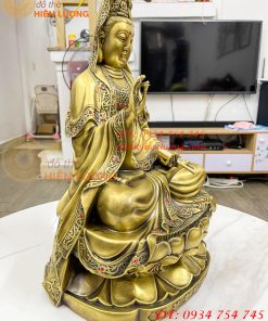 Tượng phật bà quan âm cao 38cm bằng đồng