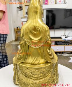 Tượng quan âm bồ tát cao 44cm bằng đồng