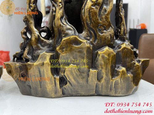 Tượng phật thích ca ngồi gốc đề bằng đồng